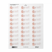 Elegante moderne Rose Gold Floral Address Labels (Vorne)