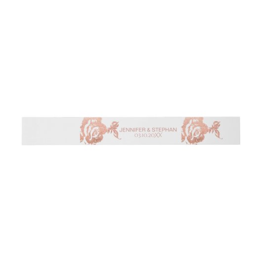 Elegante Moderne Rose Gold Floral Bly Band (Flach)