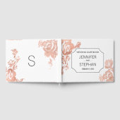 Elegante Moderne Rose Gold Floral Wedding Gästebuc Gästebuch (Voll)