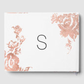 Elegante Moderne Rose Gold Floral Wedding Gästebuc Gästebuch (Rückseite)