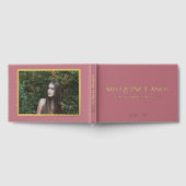 Elegante Moderne Rose Gold Foto Quinceañera Gästebuch (Voll)