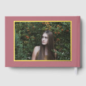 Elegante Moderne Rose Gold Foto Quinceañera Gästebuch (Rückseite)