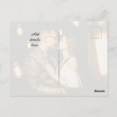 Elegante Moderne Rose Gold Foto Rett Date Wedding Postkarte (Rückseite)