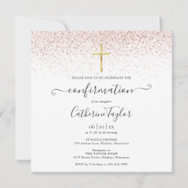 Elegante Moderne Rose Gold Glitzer Bestätigung Einladung