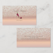 Elegante Moderne,Rose Gold Glitzer Bokeh High Heel Visitenkarte (Vorne/Hinten)