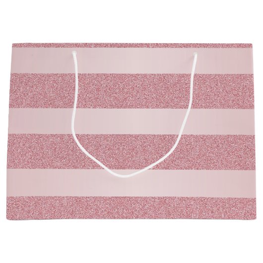 Elegante Moderne Rose Gold Glitzer Glamour Vorlage Große Geschenktüte (Vorderseite)