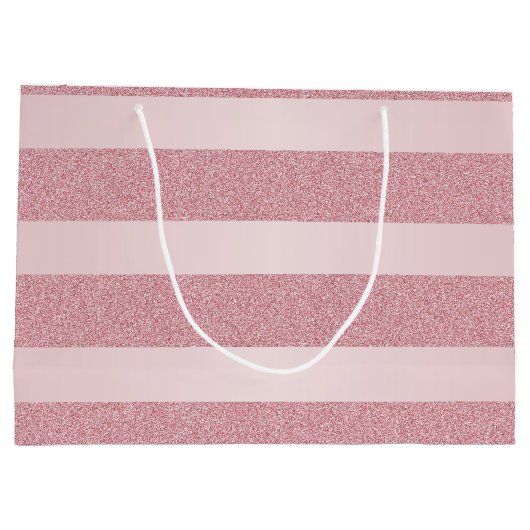 Elegante Moderne Rose Gold Glitzer Glamour Vorlage Große Geschenktüte (Rückseite)