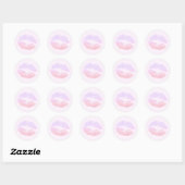 Elegante moderne Rose Gold Glitzer Lippen violett Runder Aufkleber (Blatt)