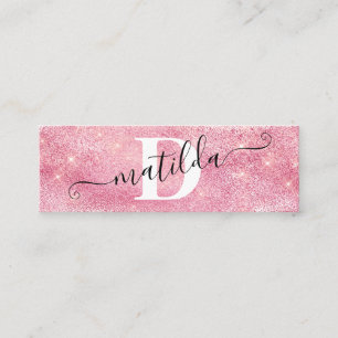 Elegante, moderne Rose Gold Glitzer Makeup Künstl Mini Visitenkarte