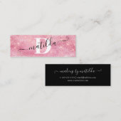 Elegante, moderne Rose Gold Glitzer Makeup Künstle Mini Visitenkarte (Vorne/Hinten)