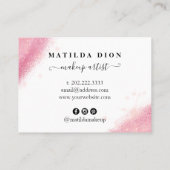 Elegante moderne Rose Gold Glitzer Makeup Künstler Visitenkarte (Rückseite)