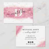 Elegante moderne Rose Gold Glitzer Makeup Künstler Visitenkarte (Vorne/Hinten)