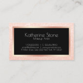 Elegante moderne Rose Gold Glitzer Makeup Künstler Visitenkarte (Rückseite)