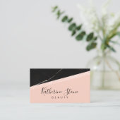 Elegante moderne Rose Gold Glitzer schwarzer Marmo Visitenkarte (Stehend Vorderseite)