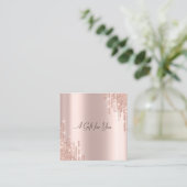 Elegante Moderne Rose Gold Glitzer Tropfen Rabattkarte (Stehend Vorderseite)