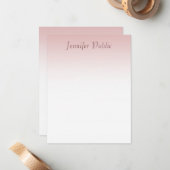 Elegante moderne Rose Gold Handschrift Template Mitteilungskarte (Vorderseite/Rückseite Beispiel)