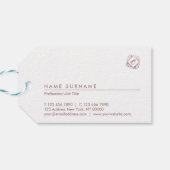 Elegante Moderne Rose Gold Pink Monogram Vielen Da Geschenkanhänger (Rückseite Horizontal)