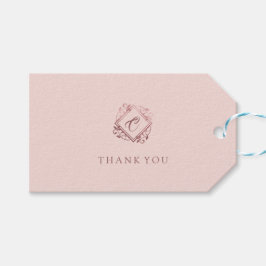 Elegante Moderne Rose Gold Pink Monogram Vielen Da Geschenkanhänger