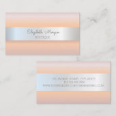 Elegante moderne Rose Gold, Silberstreifen Visitenkarte (Vorne/Hinten)