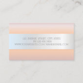 Elegante moderne Rose Gold, Silberstreifen Visitenkarte (Rückseite)