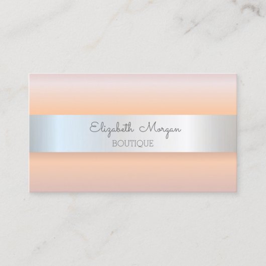 Elegante moderne Rose Gold, Silberstreifen Visitenkarte (Vorderseite)