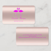 Elegante moderne Rose Goldene Flamingos in Liebe Visitenkarte (Vorne/Hinten)