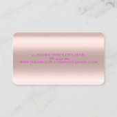 Elegante moderne Rose Goldene Flamingos in Liebe Visitenkarte (Rückseite)