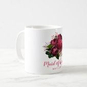Elegante, moderne Rose, goldene Trauzeugin Kaffeetasse (Vorderseite Links)
