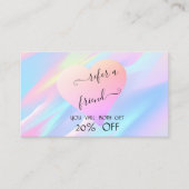 Elegante Moderne Rose Goldenes Herz Holografisch Empfehlungskarte (Vorderseite)