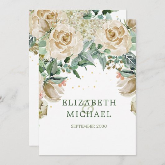 Elegante moderne Rose Jüdische Hochzeit Chuppah Einladung (Vorne/Hinten)