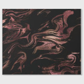 Elegante moderne Rose mit Gold und schwarzem Marmo Geschenkpapier (Flach)