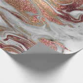 Elegante moderne Rose mit Gold und weißem Marmor. Geschenkpapier (Ecke)