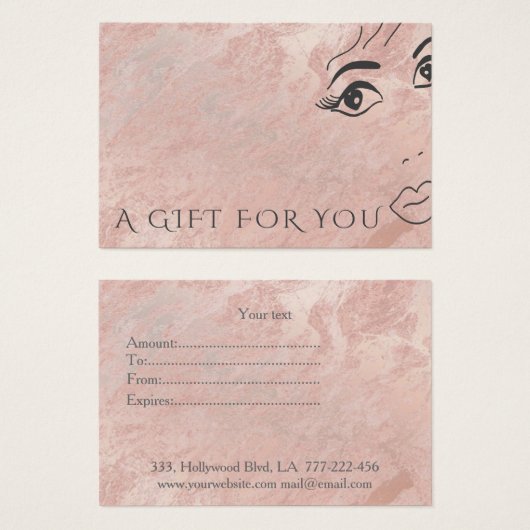 Elegante, moderne Rose mit goldenem Marmor (Vorne & Hinten)