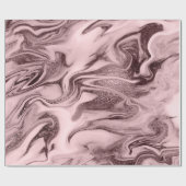 Elegante moderne Rose mit goldfarbenem und rosa Ma Geschenkpapier (Flach)