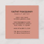 Elegante Moderne Rose Rosa Liften Quadratische Visitenkarte (Rückseite)