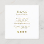 Elegante Moderne Rose Telefonnummerkarte (Rückseite)