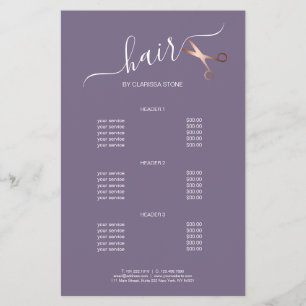 Elegante moderne roségold Schere Friseur Flyer
