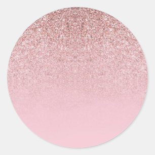 Elegante moderne roségoldene Glitter-Leer-Vorlage Runder Aufkleber