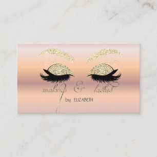 Elegante  Moderne, Rosen Gold, Gold Glitter Wimper Visitenkarte