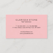 Elegante moderne RosengoldGlitter-Rosanägel Visitenkarte (Rückseite)