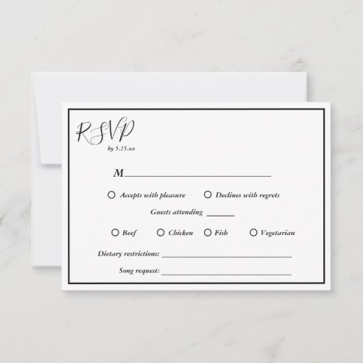 Elegante moderne RSVP-Karte für Hochzeiten RSVP Karte (Vorderseite)