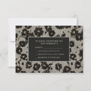 Elegante moderne RSVP-Karte Hochzeitssilber Schwar RSVP Karte