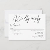 Elegante, moderne RSVP-Karte RSVP Karte (Vorderseite)