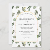 Elegante Moderne Rustikale Botanische Hochzeit Einladung (Vorderseite)