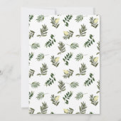 Elegante Moderne Rustikale Botanische Hochzeit Einladung (Rückseite)