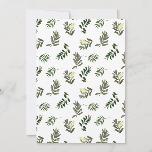 Elegante Moderne Rustikale Botanische Hochzeit Einladung (Rückseite)