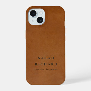 Elegante moderne rustikale braune Ledertextur indi iPhone 15 Hülle