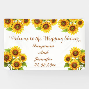Elegante moderne rustikale Sonnenblumen-Hochzeitsd Banner