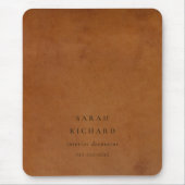 Elegante moderne rustikale Tan Leder Textur Custom Mousepad (Vorne)