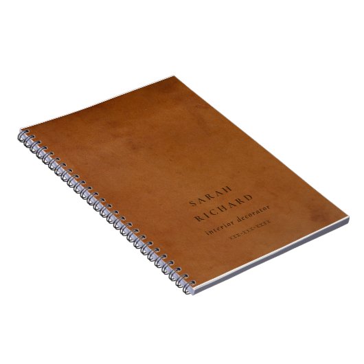 Elegante moderne rustikale Tan Leder Textur Custom Notizblock (Rechte Seite)